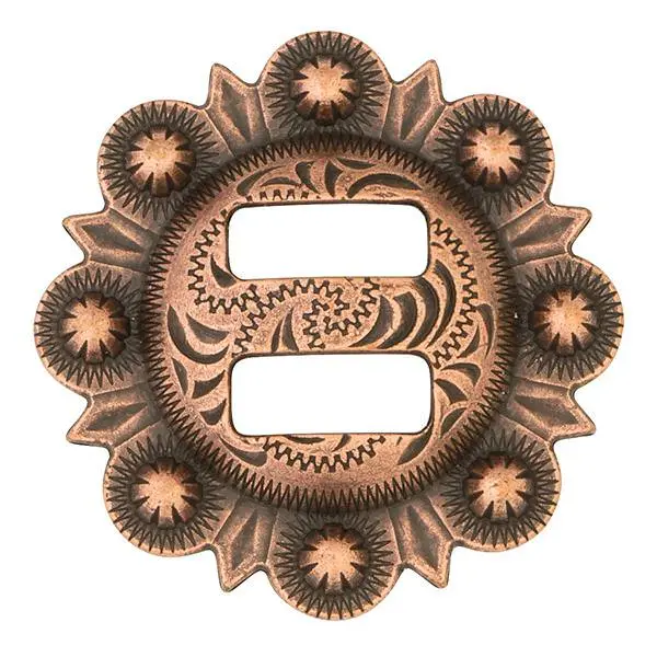 1-1/4" Antique Copper Berry Slotted Concho 1