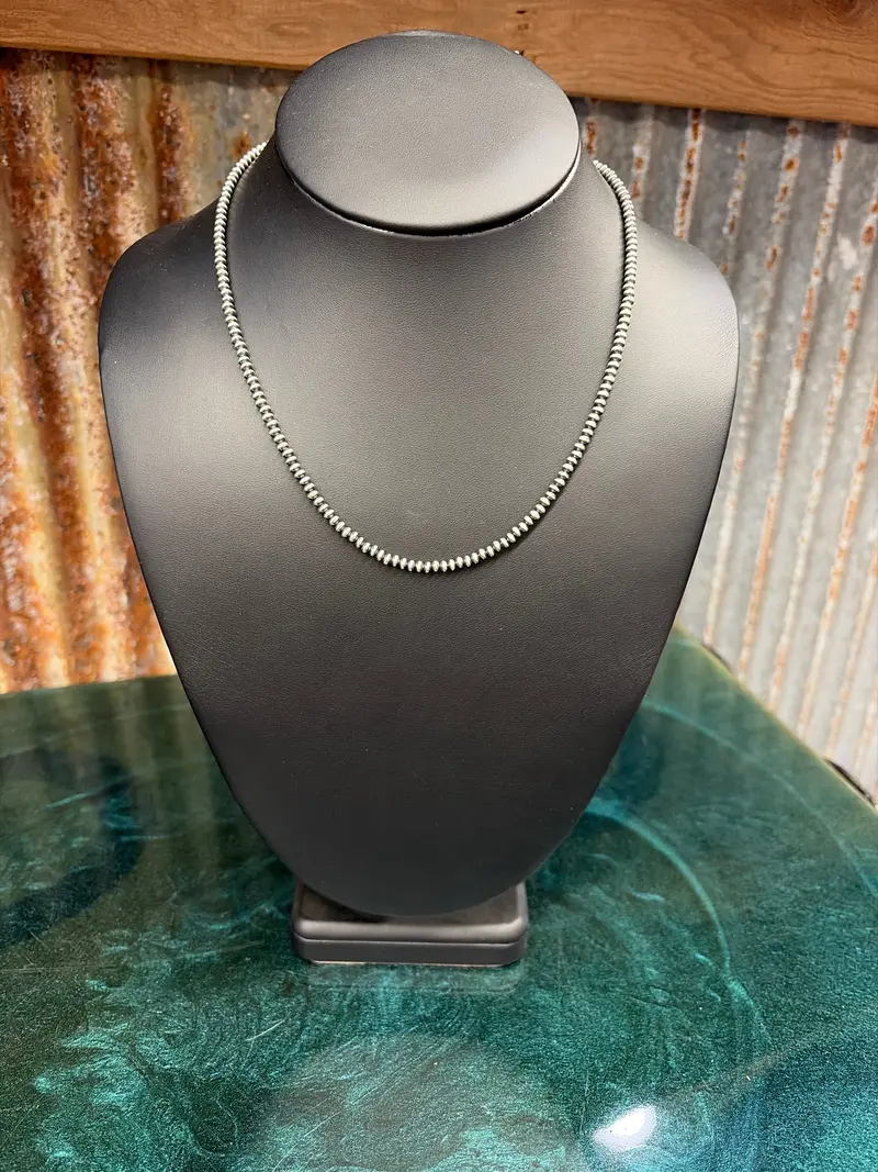 18" 3.2Mm Disc Navajo Pearl Necklace 1