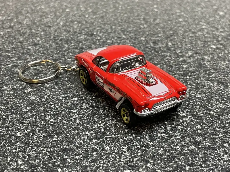 1962 Corvette Gasser Hot Rod Keychain Diecast Car Hot Wheels Matchbox 1