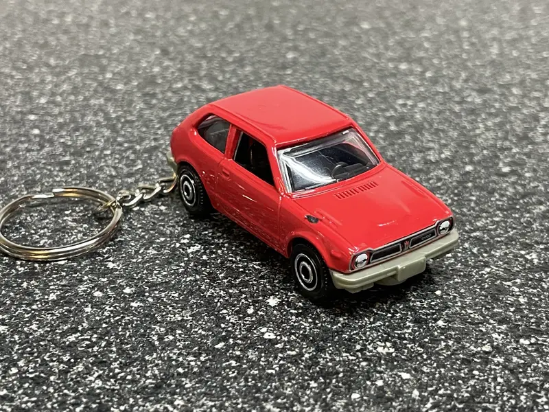 1970 Honda Civic Hatchback Red Keychain Die Cast Car Hot Wheels Matchbox 1