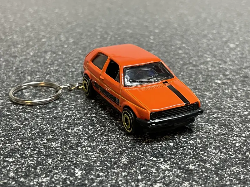 1989 Volkswagen Golf Gti Orange Keychain Diecast Car 1