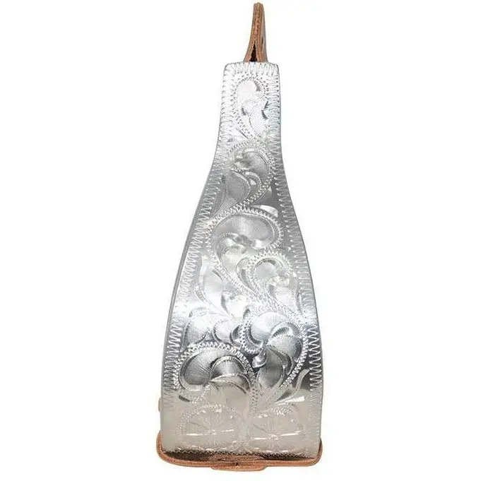 2-3/4" Aluminum Engraved Roping Stirrup 1