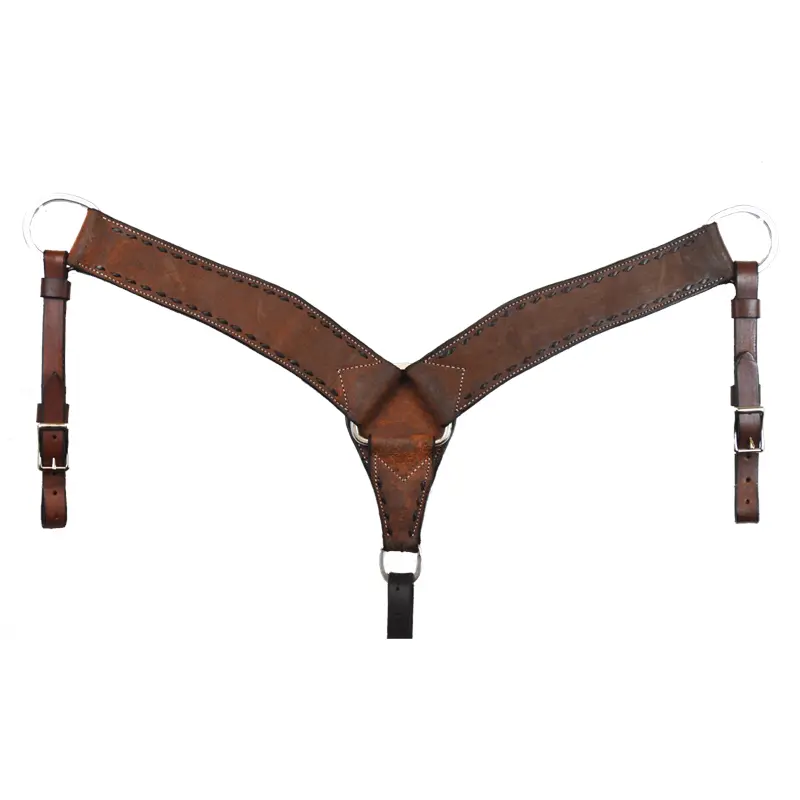 2 3/4" Breast Collar Oiled Rough Out With Buck Stitch 1