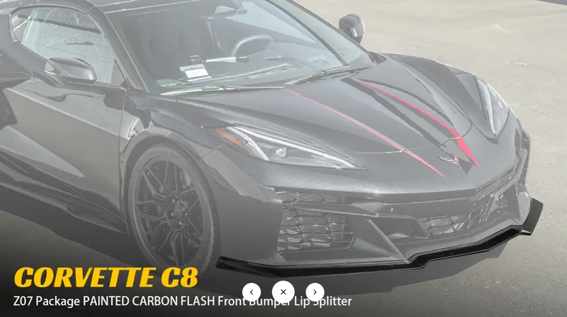 2023+ C8 Z06 / E-Ray Corvette Front Splitter Carbon Flash Black Painted Eos 1