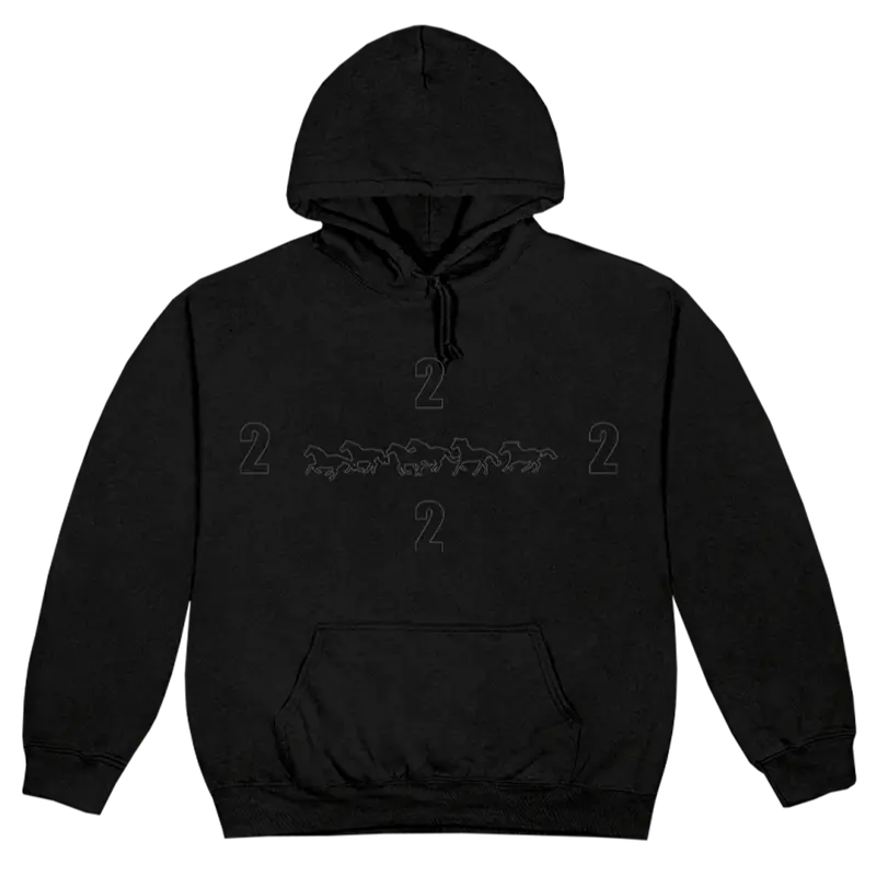 2H Black Running Horse Hoodie 1