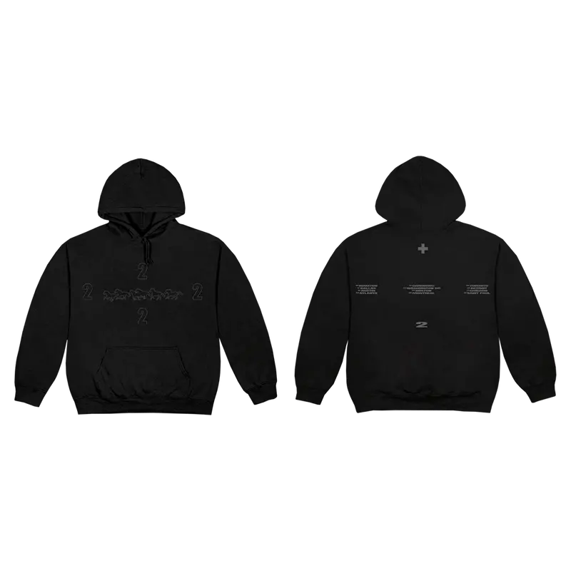 2H Black Running Horse Hoodie 3