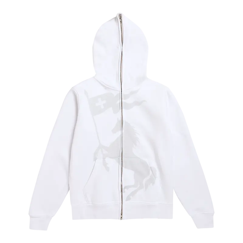 2H White Dateback Full Zip Hoodie 2