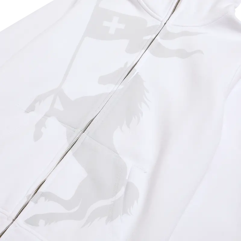 2H White Dateback Full Zip Hoodie 4
