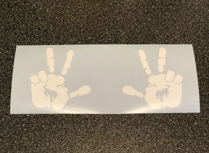 2X Ford Bronco 3 Finger Hand Wave Vinyl Decal Sticker Multiple Colors Available 2
