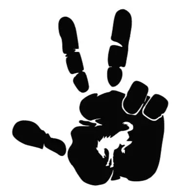 2X Ford Bronco 3 Finger Hand Wave Vinyl Decal Sticker Multiple Colors Available 2