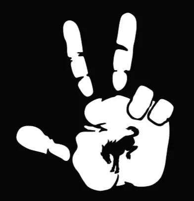2X Ford Bronco 3 Finger Hand Wave Vinyl Decal Sticker Multiple Colors Available 4