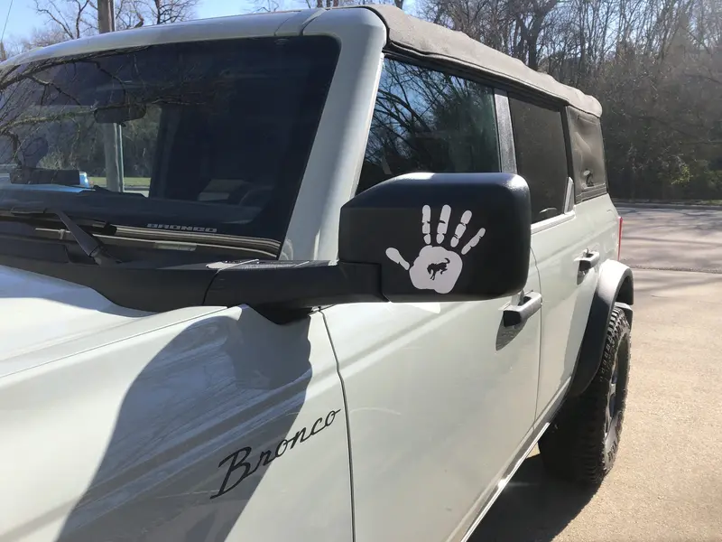 2X Ford Bronco Hand Wave Vinyl Decal Sticker Multiple Colors Available 1