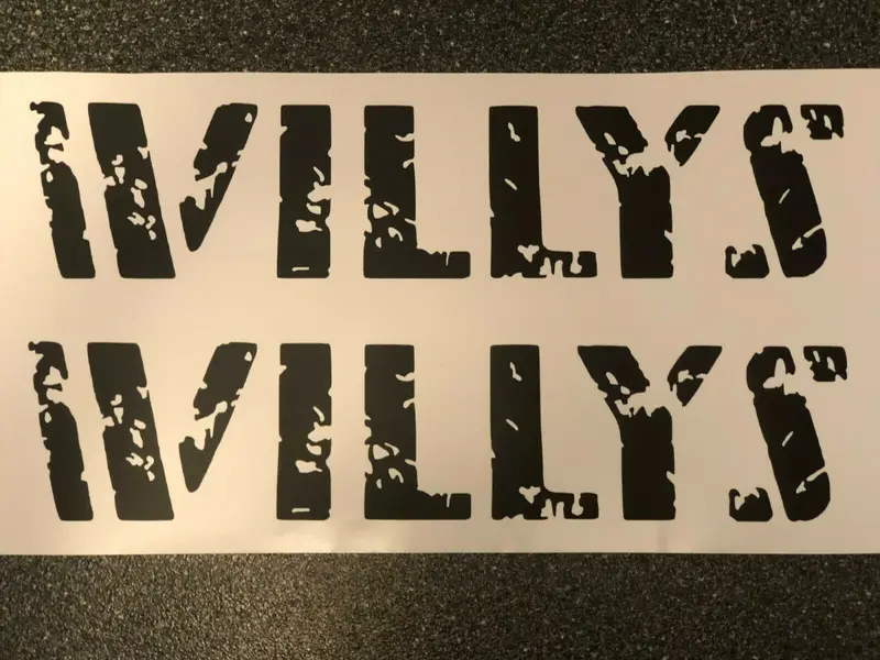 2X Jeep Willys Hood Vinyl Decal Sticker 1