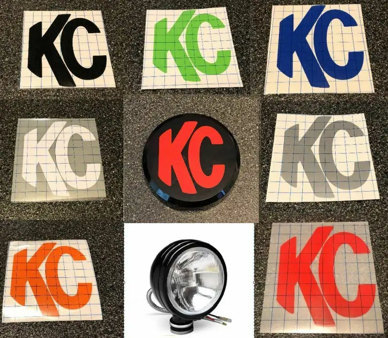 2X Kc Daylighter 5105 Hilites Logo Overlay Vinyl Decal Sticker 6" Light Cover 1