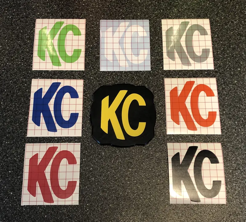 2X Kc Hilites Logo 5325 Flex Era 4 Overlay Vinyl Decal Sticker Light Cover 1