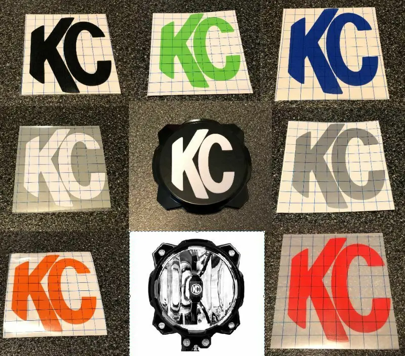 2X Kc Hilites Logo Overlay Vinyl Decal Sticker 6" Pro Pro6 / Titan Gravity Light Cover 1