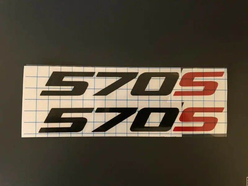 2X Mclaren 570S Logo Vinyl Sticker Decal 4" 5" 6" 8" 10" 12" 16" 20" 24" 28" 32" Colors 2