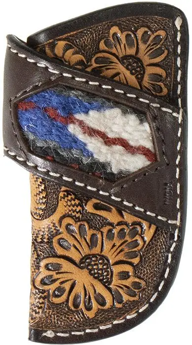 3D Brown Southwest Inlaid Leather Knife Sheath 1