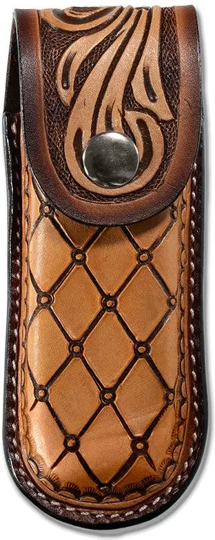 3D Floral And Diamond Design Leather Knife Sheath 1