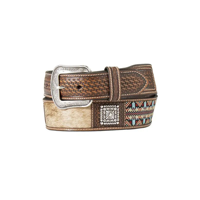 3D Hair On Aztec Leather Belt 1