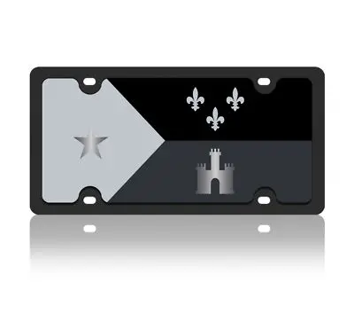 Acadiana Flag Carbon Steel License Plate (Carbon Black) 1