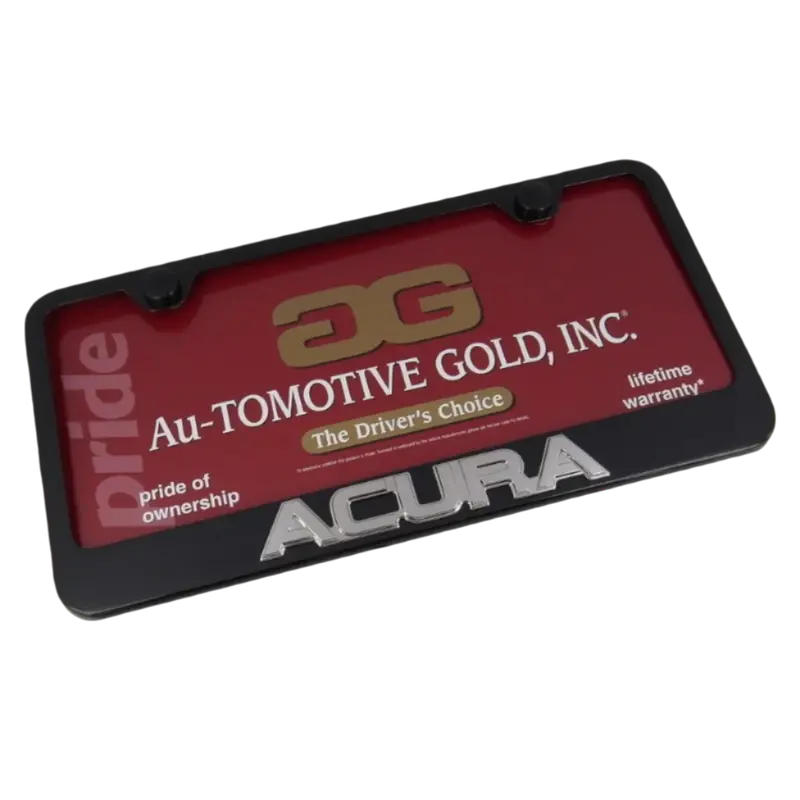 Acura 3D Premier License Plate Frame (Chrome On Black) 1