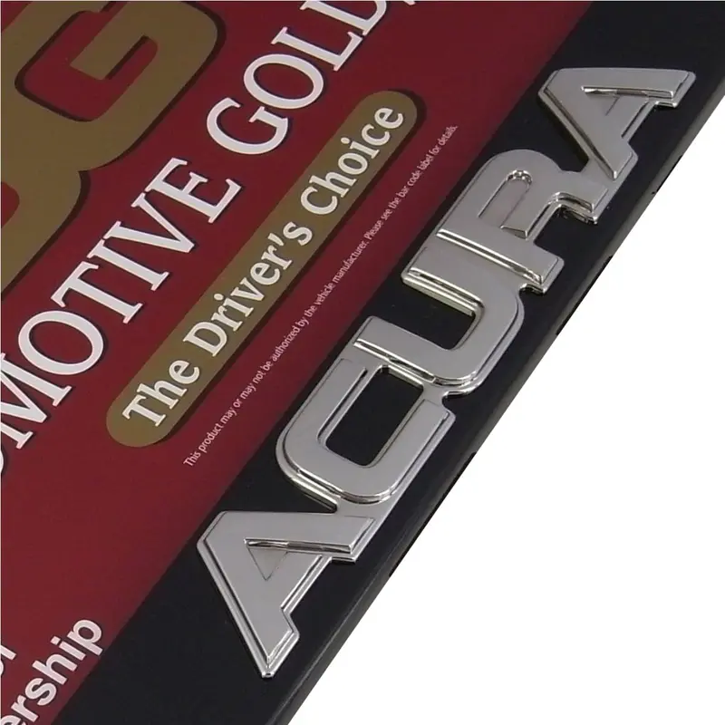 Acura 3D Premier License Plate Frame (Chrome On Black) 2