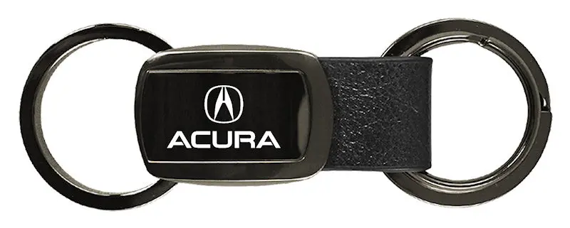 Acura Double Valet Leather Key Fob (Gun Metal) 1