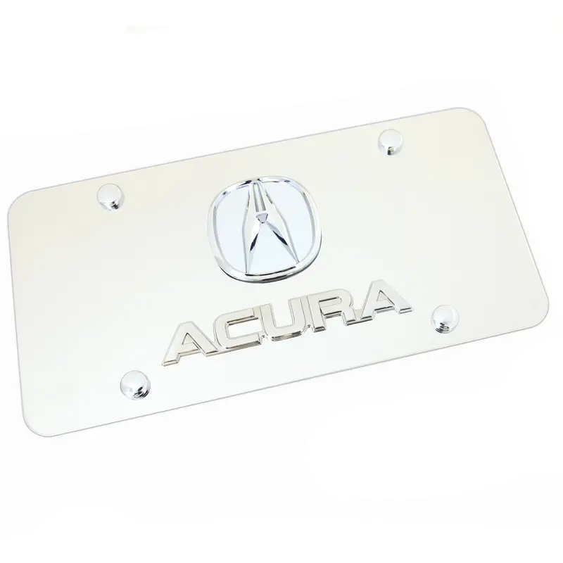Acura Dual Logo Badge License Plate (Chrome) 1