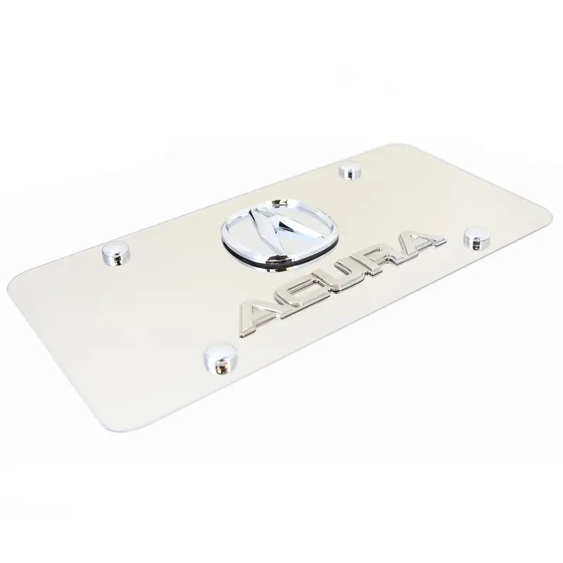 Acura Dual Logo Badge License Plate (Chrome) 2