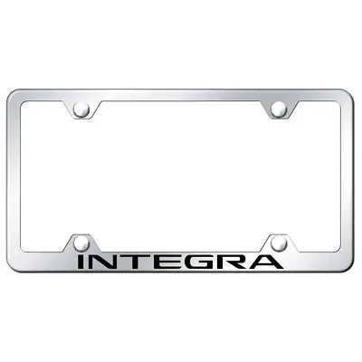 Acura Integra Laser Etched Logo Wide Body License Plate Frame (Chrome) 1