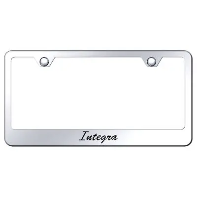 Acura Integra Laser Etched Script Stainless Steel License Plate Frame (Chrome) 1