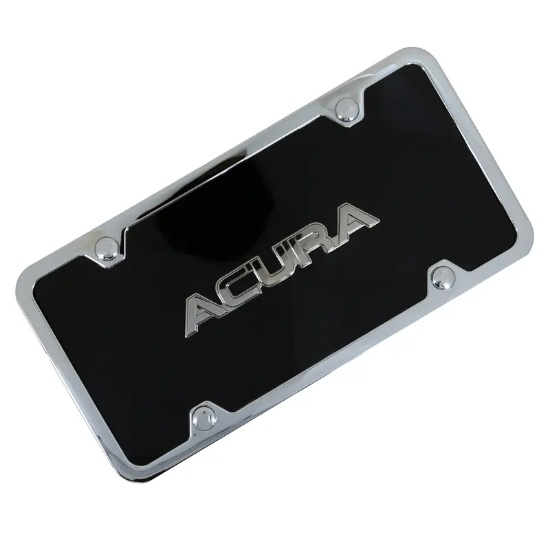 Acura License Plate Kit (Chrome On Black) 1