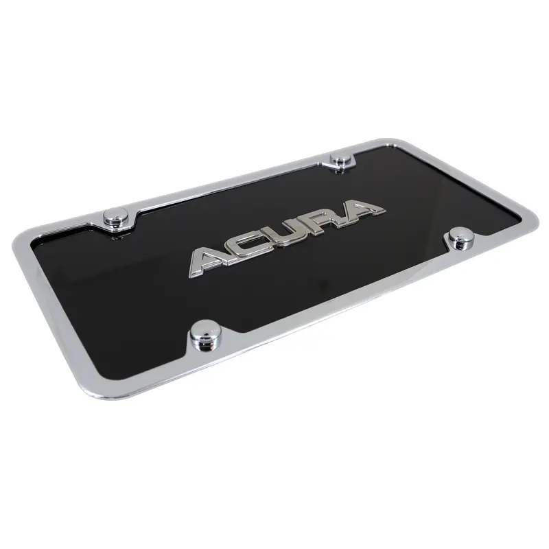 Acura License Plate Kit (Chrome On Black) 2