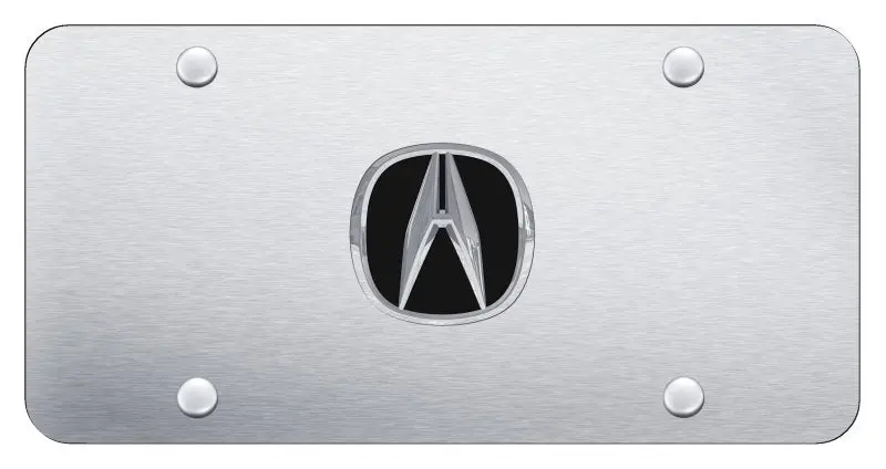 Acura Logo License Plate (Black On Chrome) 1