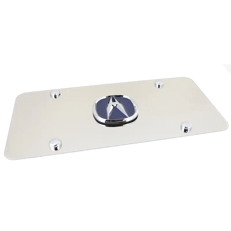 Acura Logo License Plate (Blue On Chrome) 2