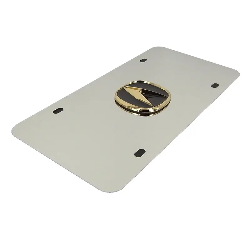 Acura Logo License Plate (Gold On Chrome) 2