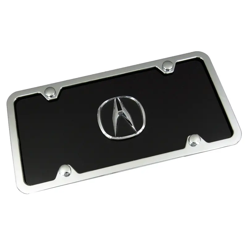 Acura Logo License Plate Kit (Chrome On Black) 1