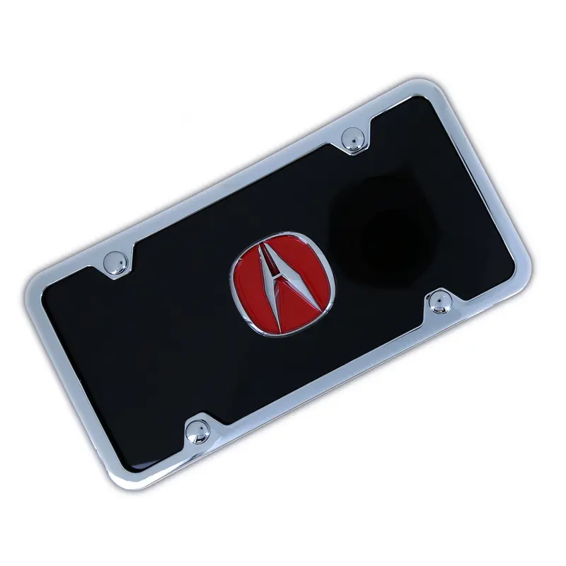 Acura Logo License Plate Kit (Red On Black) 1
