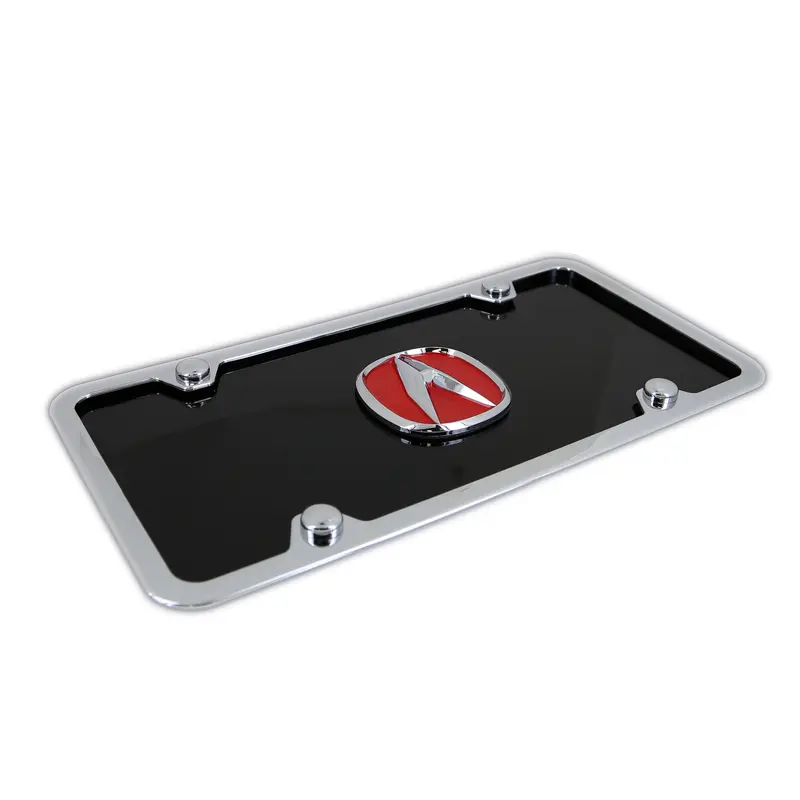 Acura Logo License Plate Kit (Red On Black) 2