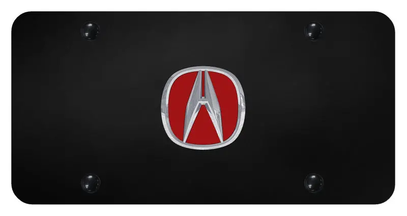 Acura Logo License Plate (Red On Chrome) 1
