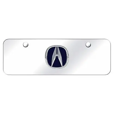 Acura Logo Mini License Plate (Chrome On Mirrored) 1