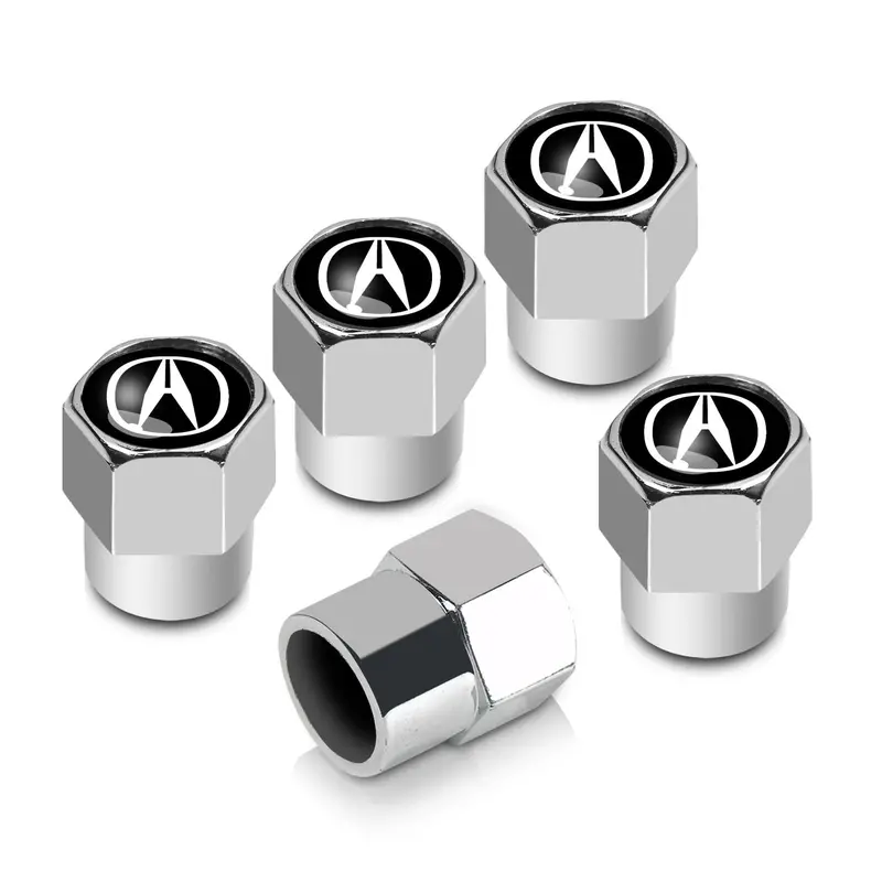Acura Logo Tire Stem Valve Caps Set (Chrome) 1