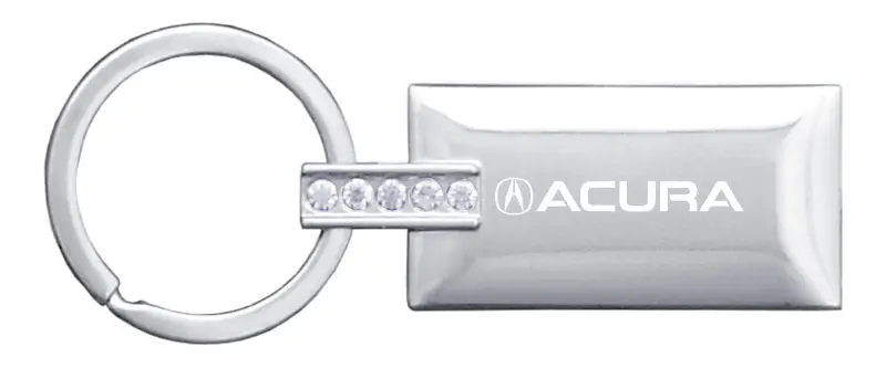 Acura Rectangular Crystal Diamond Keychain (Chrome) 1