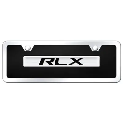 Acura Rlx Name Acrylic Mini License Plate Kit (Chrome On Black) 1