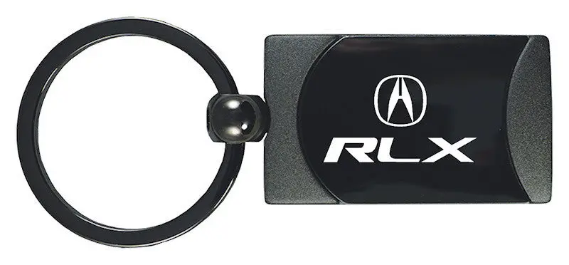 Acura Rlx Two-Tone Rectangular Key Chain (Gun Metal) 1