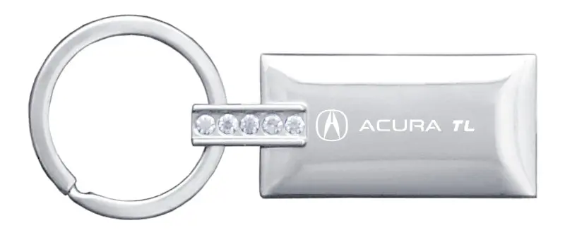 Acura Tl Jeweled Rectangular Key Ring (Silver) 1