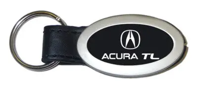 Acura Tl Oval Leather Key Chain (Black) 1