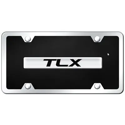 Acura Tlx Name Acrylic License Plate Kit (Chrome On Black) 1
