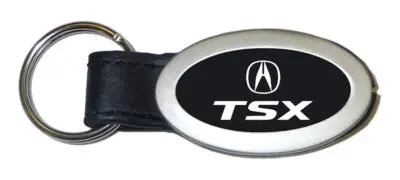 Acura Tsx Oval Leather Key Chain (Black) 1